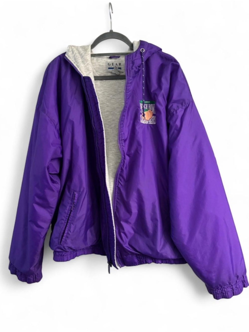 Vintage Clemson Football Hooded Windbreaker Jacket